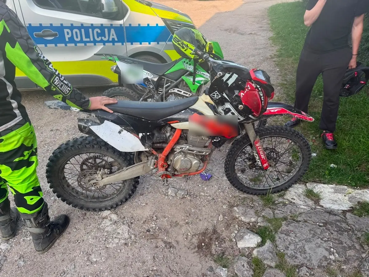 Interwencja policji wobec nieletnich motocrossowców w Biskupcu