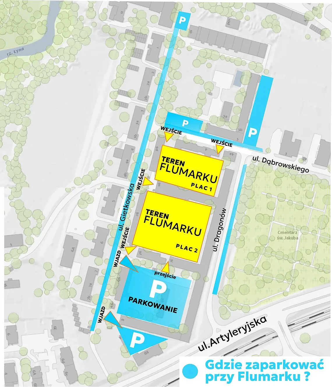 Flumark w Koszarach Dragonów: informacje o parkingu na niedzielę