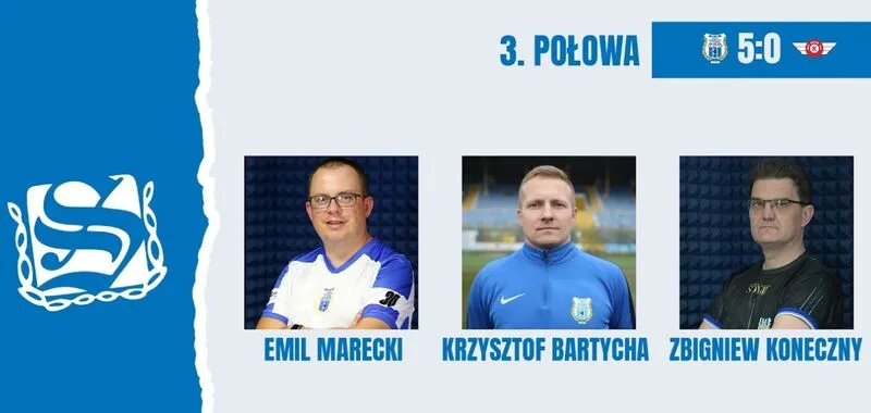 Stomil Olsztyn pokonuje Mazura Ełk 5:0. Program '3. połowa' na żywo