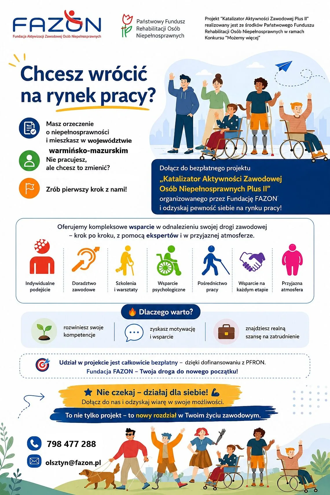 Bezpłatne wsparcie zawodowe dla osób z niepełnosprawnościami w Warmii i Mazurach