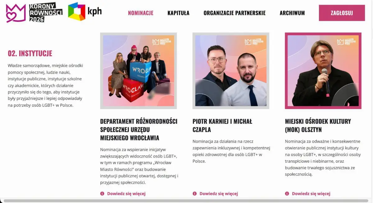 Olsztyn nominowany do Koron Równości 2026