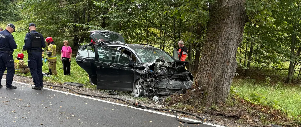 Wypadek na DK 57 w Botowie, gmina Biskupiec