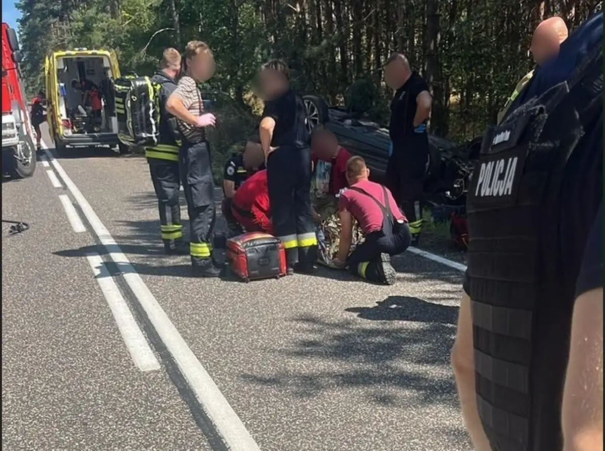 Wypadek na DK 58 w gminie Olsztynek