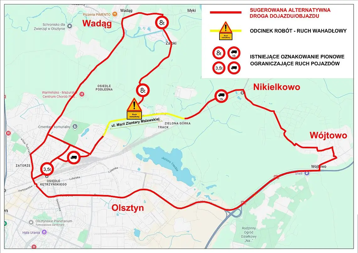 Wprowadzenie ruchu wahadłowego na ul. Zientary-Malewskiej od 26 września