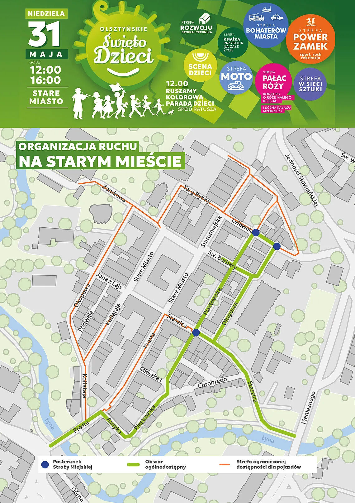 Zmiany w ruchu na Starym Mieście z okazji Dnia Dziecka